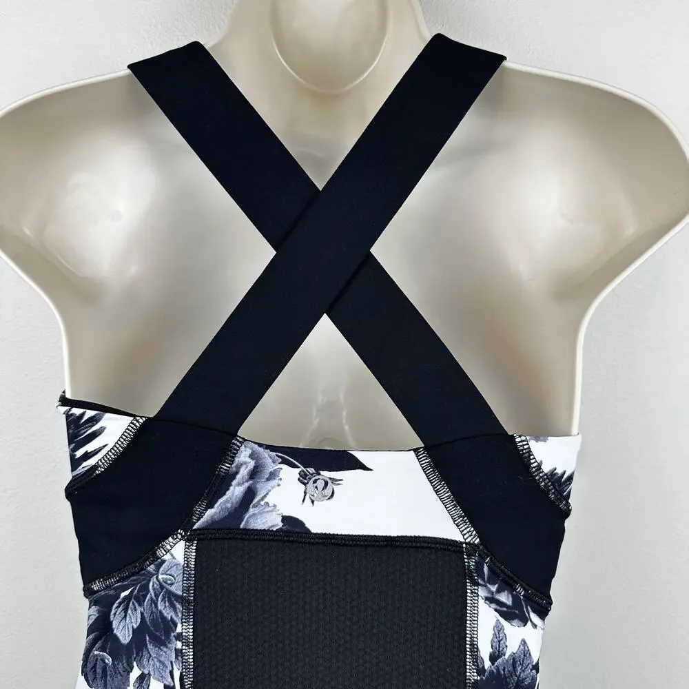 Lululemon Women's Lululemon Push Ur Limits Tank Brisk Bloom Black White Black 4